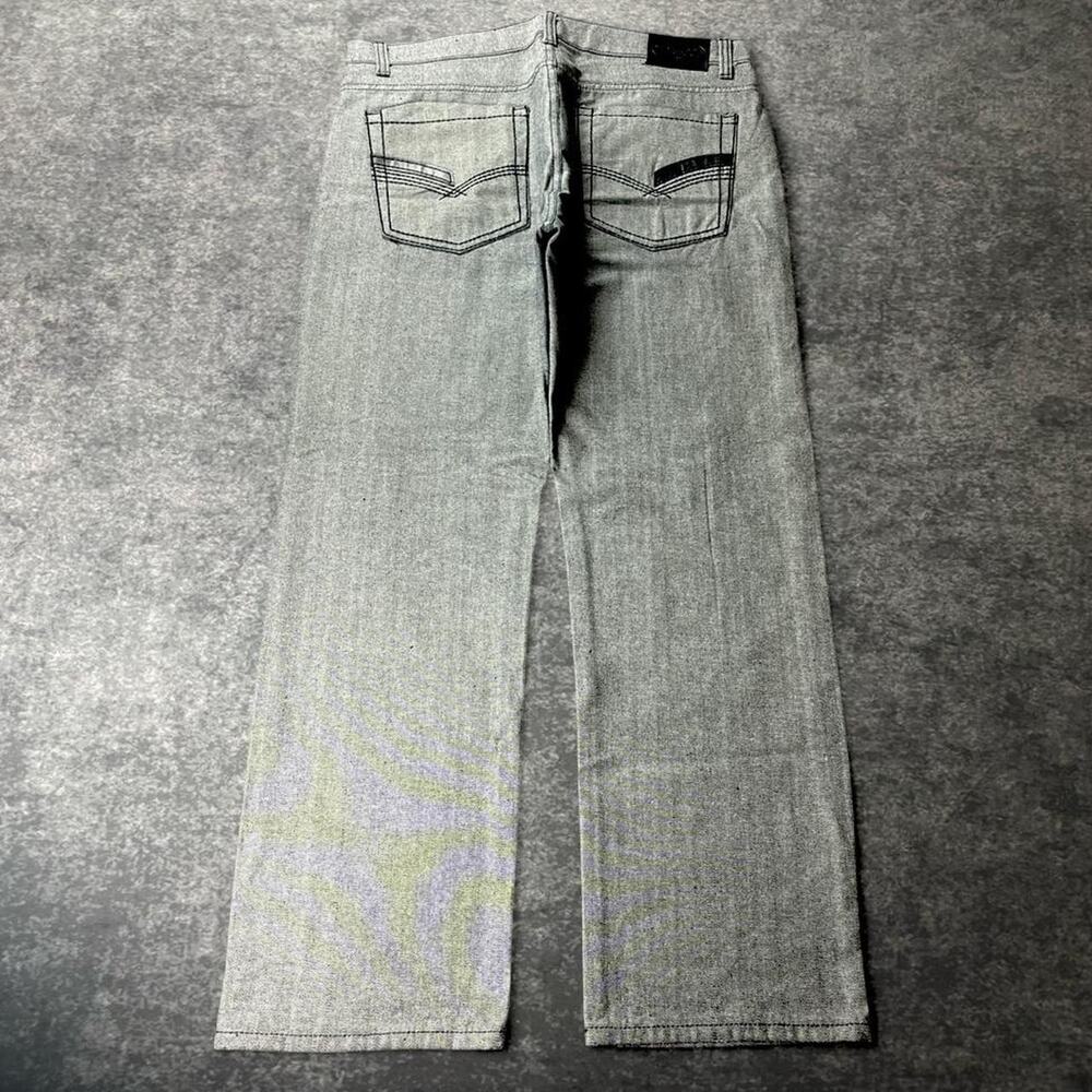Vintage Old Skool Jeans Men’s 40 Gray Embroidered Baggy Y2K Denim Streetwear